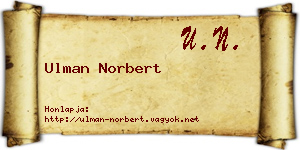 Ulman Norbert névjegykártya