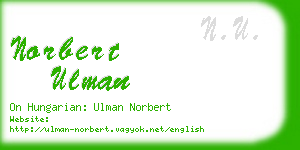 norbert ulman business card